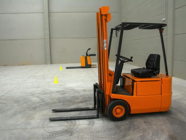 Orange and Black Fork Lift
