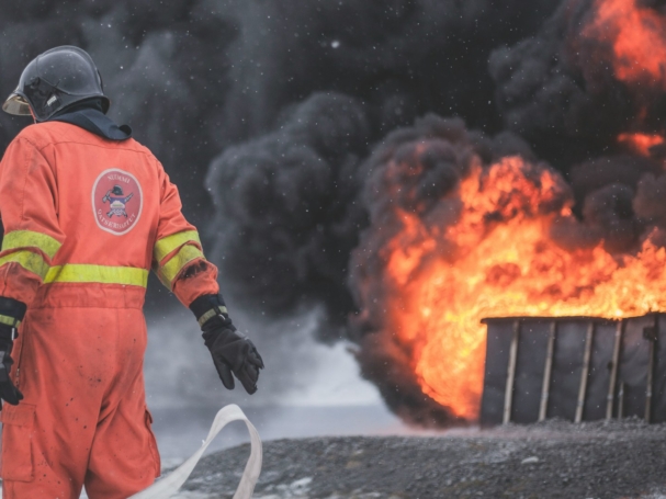 fireman wearing firesuit